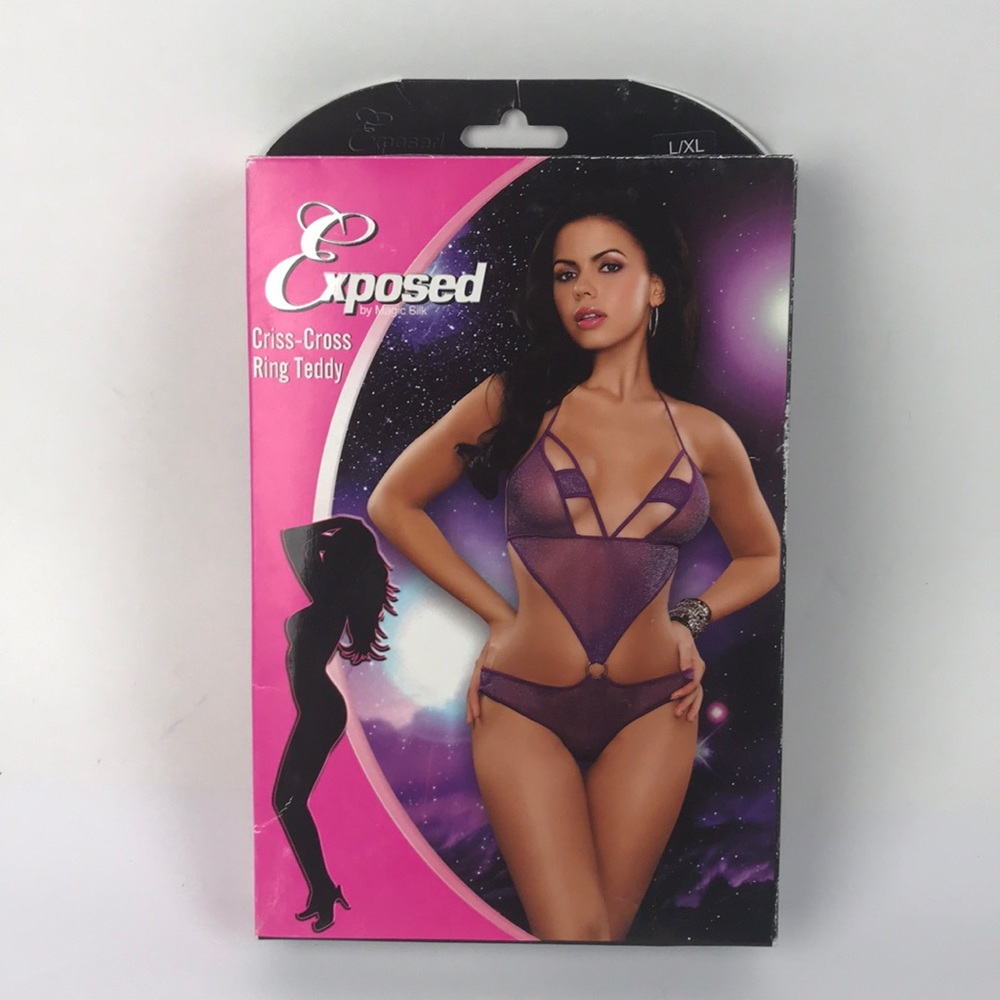 Exposed by Magic Silk criss-cross ring teddy L/XL